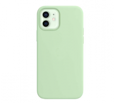 Чехол Apple iPhone 12 mini MagSafe Silicone Case (закрытый низ) (фисташковый)