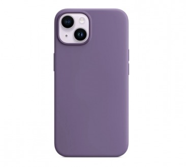 Чехол для iPhone 14 MagSafe Silicone Case (закрытый низ) фиолетовый