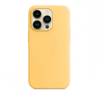 Чехол для iPhone 14 Pro MagSafe Silicone Case (закрытый низ) солнечно желтый