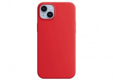 Чехол для iPhone 14 MagSafe Silicone Case (закрытый низ) красный