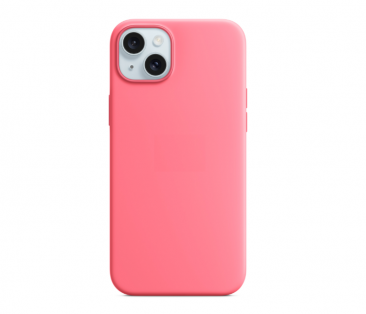 Чехол для iPhone 15 MagSafe Silicone Case (закрытый низ) розовый