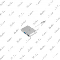 Адаптер-переходник Apple Type-c на VGA + USB 3.0 + Type-c (серебряный)