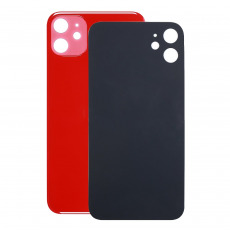 Задняя крышка для iPhone 11 красная (c увеличеннием вырезом под камеру) (Ростест) (с лого)
