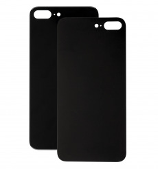 Задняя крышка для iPhone 8 Plus черный (Ростест) (с лого)