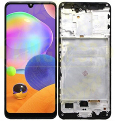 Дисплей для Samsung SM-A315F Galaxy A31 в рамке тачскрин черный OEM