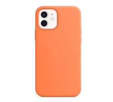 Чехол для iPhone 12 Pro Max MagSafe Silicone Case (закрытый низ) оранжевый