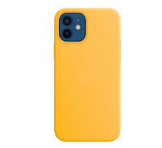 Чехол для iPhone 12 / 12 Pro MagSafe Silicone Case (закрытый низ) солнечный желтый