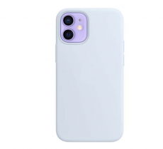 Чехол для iPhone 12 / 12 Pro MagSafe Silicone Case (закрытый низ) небесно-голубой