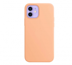 Чехол для iPhone 12 Mini MagSafe Silicone Case (закрытый низ) персиковый