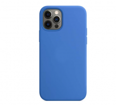 Чехол для iPhone 12 / 12 Pro MagSafe Silicone Case (закрытый низ) синий