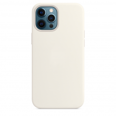 Чехол для iPhone 12 Pro Max MagSafe Silicone Case (закрытый низ) белый