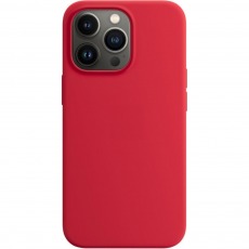Чехол для iPhone 13 Pro Max MagSafe Silicone Case (закрытый низ) красный