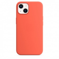 Чехол для iPhone 13 mini MagSafe Silicone Case (закрытый низ) нектарин