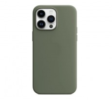 Чехол для iPhone 14 Pro Max MagSafe Silicone Case (закрытый низ) зеленый