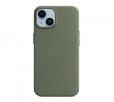 Чехол для iPhone 14 MagSafe Silicone Case (закрытый низ) зеленый