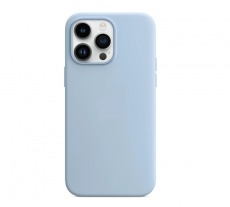 Чехол для iPhone 14 Pro Max MagSafe Silicone Case (закрытый низ) голубой