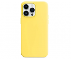 Чехол для iPhone 14 Pro Max MagSafe Silicone Case (закрытый низ) желтый