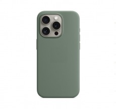 Чехол для iPhone 15 Pro Max MagSafe Silicone Case (закрытый низ) Зеленый