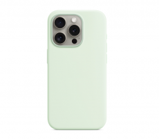 Чехол для iPhone 15 Pro Max MagSafe Silicone Case (закрытый низ) Мятный