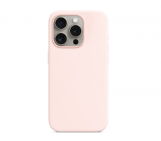Чехол для iPhone 15 Pro Max MagSafe Silicone Case (закрытый низ) Нежно розовый