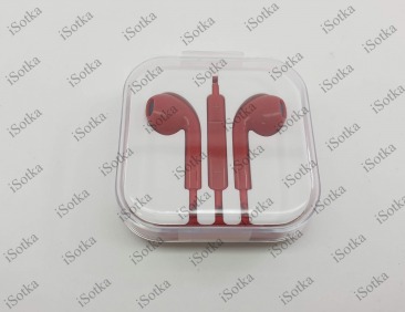 Наушники Apple EarPods 3.5 мм с микрофоном (красный)