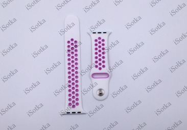 Ремешок силиконовый спорт Watch Series 42mm/44mm (Бело-фиолетовый) N5