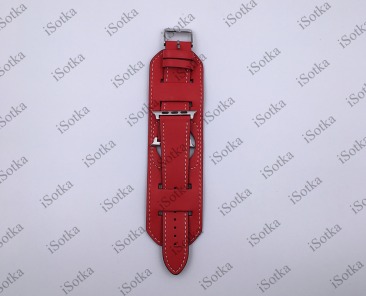 Ремешок Watch Series 42mm/44mm кожанный широкий (красный)
