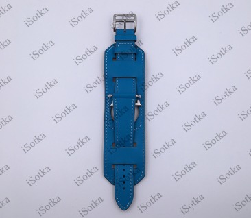 Ремешок Watch Series 38mm/40mm/41mm кожанный широкий (голубой)