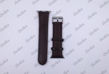 Ремешок Watch Series 38mm/40mm/41mm кожанный 20mm (темно-коричневый)