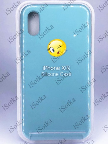 Чехол Apple iPhone X / XS Silicone Case №21 (ледяной голубой)