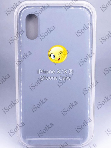 Чехол Apple iPhone X / XS Silicone Case №26 (серо-голубой)