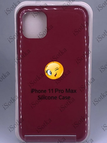Чехол Apple iPhone 11 Pro Max Silicone Case №35 (Красный фуксия)