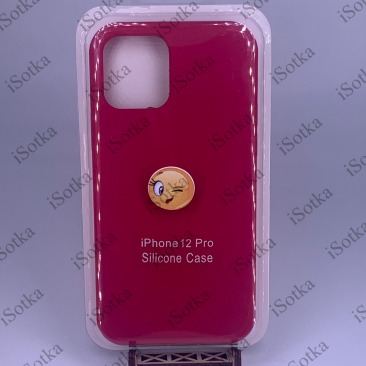 Чехол Apple iPhone 12 / 12 Pro Silicone Case №35 (красная фуксия)