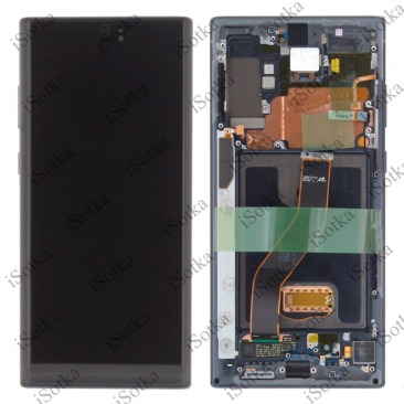 Дисплей для Samsung SM-N975F Galaxy Note 10 Plus тачскрин в рамке черный OEM