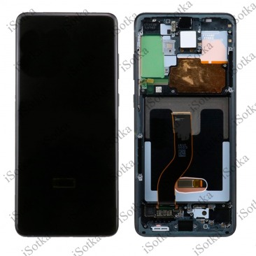 Дисплей для Samsung SM-G985F Galaxy S20 Plus тачскрин с рамкой черный OEM LCD