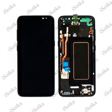 Дисплей для Samsung SM-G950F Galaxy S8 тачскрин в рамке черный OEM