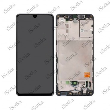 Дисплей для Samsung SM-A415F Galaxy A41 в рамке тачскрин черный OEM