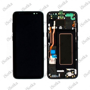 Дисплей для Samsung SM-G950F Galaxy S8 тачскрин в рамке черный OEM LCD