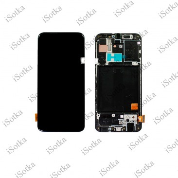 Дисплей для Samsung SM-A405F Galaxy A40 в рамке тачскрин черный OEM LCD