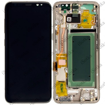 Дисплей для Samsung SM-G950F Galaxy S8 в рамке тачскрин золотой OEM LCD