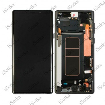 Дисплей для Samsung SM-N960F Galaxy Note 9 в рамке (черный) (оригинал LCD)