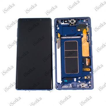 Дисплей для Samsung SM-N960F Galaxy Note 9 тачскрин в рамке голубой OEM LCD