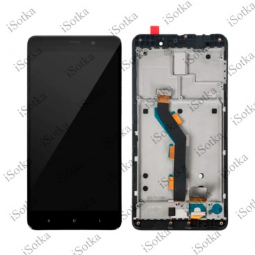 Дисплей для Xiaomi Mi 5s Plus в рамке + тачскрин (черный) (оригинал)