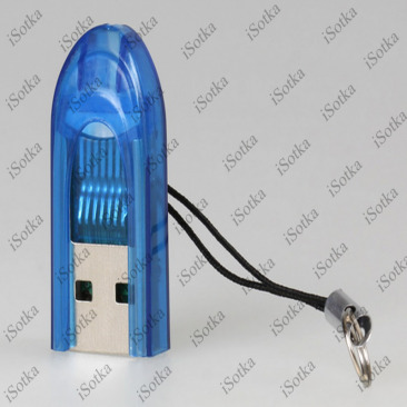Картридер Smartbuy 710, USB 2.0 - MicroSD, (голубой) (SBR-710-B)