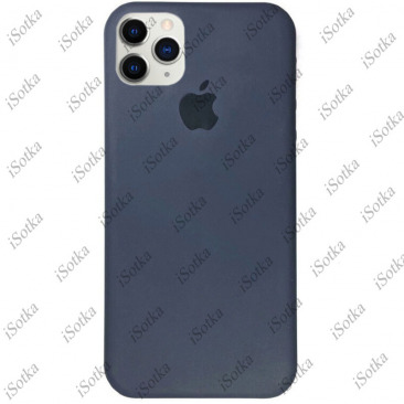 Чехол Apple iPhone 11 Liquid Silicone Case №2 (закрытый низ) (синий)