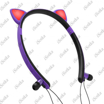 Беспроводные наушники кошачьи ушки CAT EAR ZW-29 (фиолетовый)