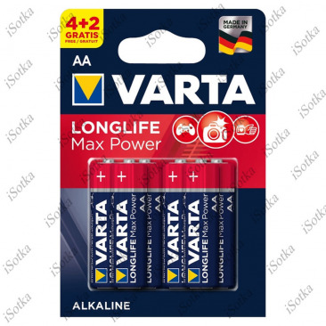 Элемент питания щелочной Varta LONGLIFE Max Power AA