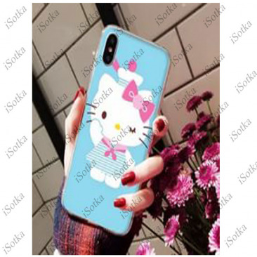 Чехол силикон для Apple IPhone XR Hello Kitty (синий)