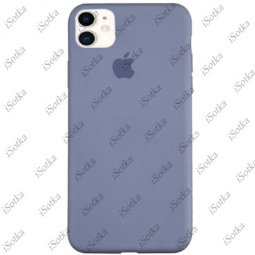 Чехол Apple iPhone 12 / 12 Pro Liquid Silicone Case (закрытый низ) (лавандово-серый)