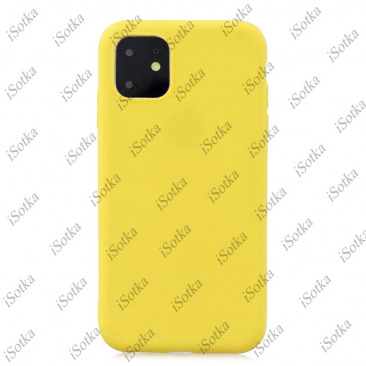 Чехол Apple iPhone 12 / 12 Pro Liquid Silicone Case №7 (закрытый низ) (желтый)